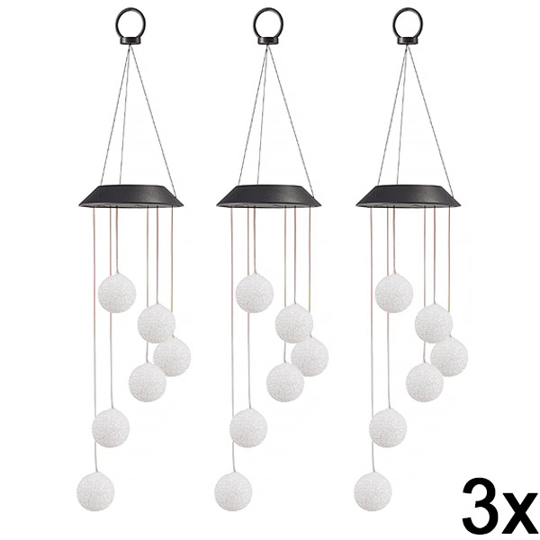 3x Κρεμαστό Ηλιακό Φωτιστικό Κήπου LED | AURAWIND